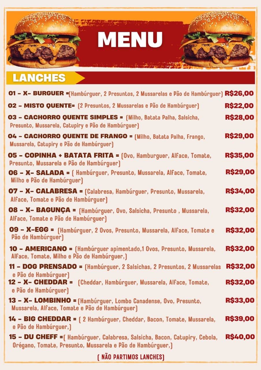 COPA LANCHES & GRELHADOS меню