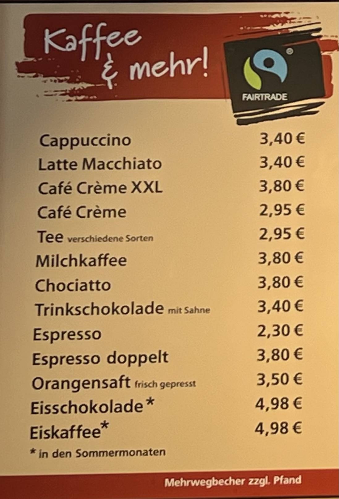 Café Bäcker Mayer Riederich меню