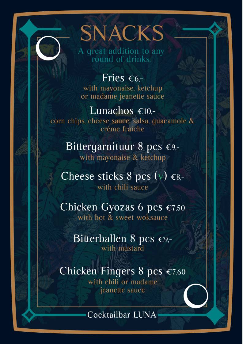 Café-Cocktailbar Luna меню