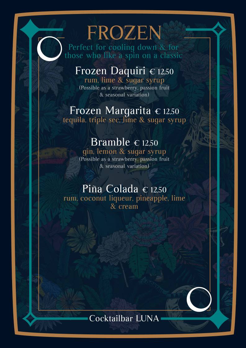 Café-Cocktailbar Luna меню