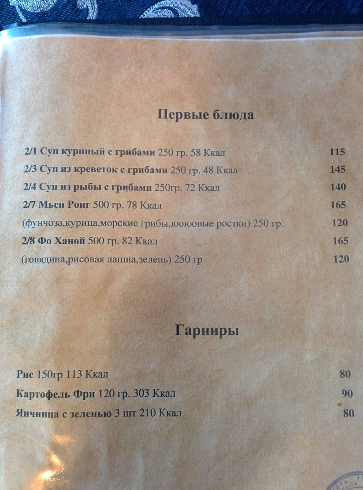 Ханой меню