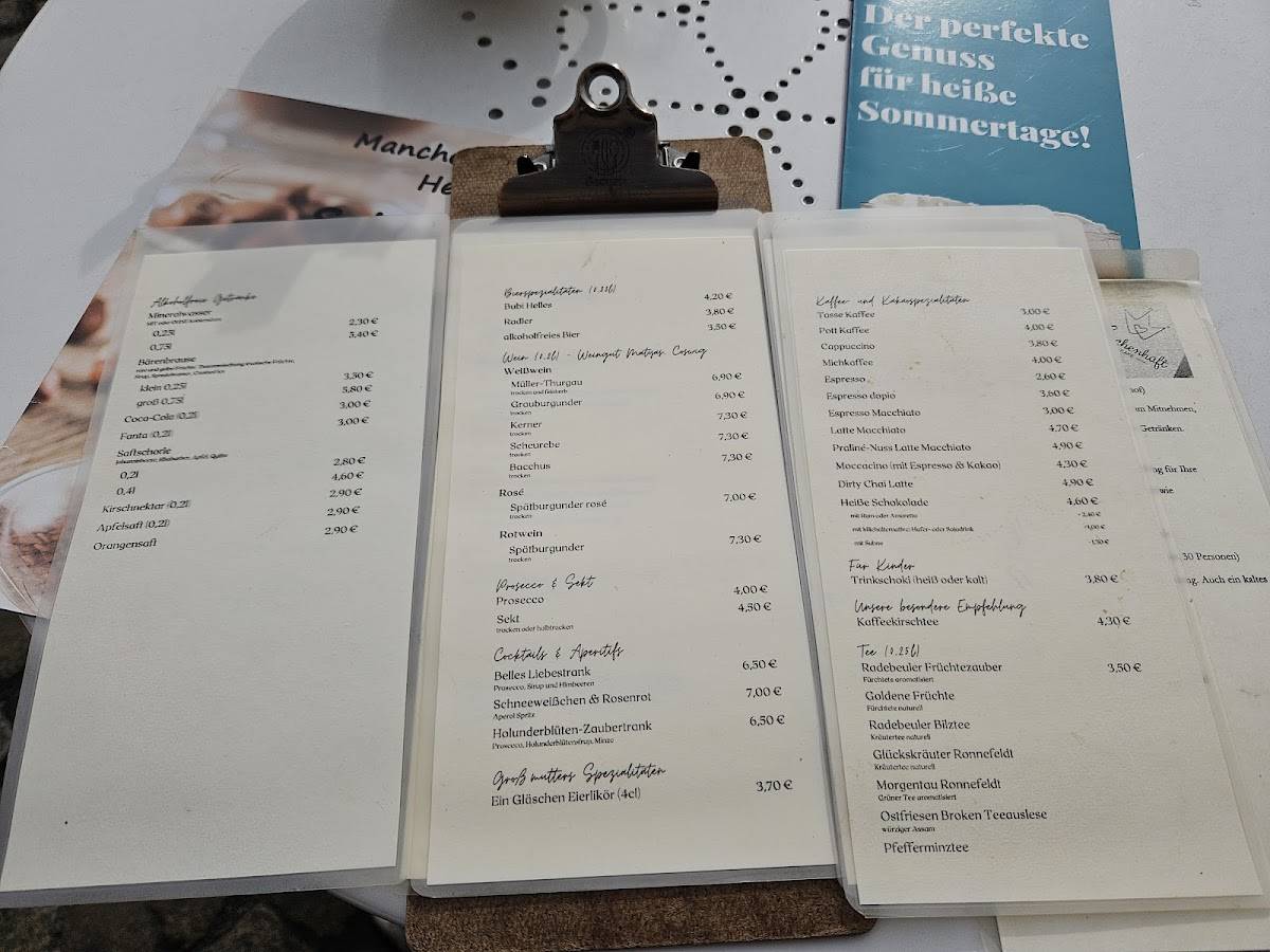 Café Märchenhaft меню