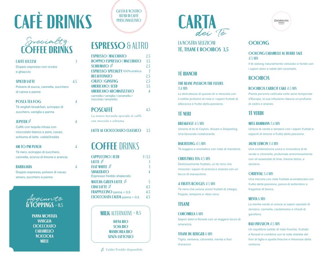 Posca - Bar/Bakery/Bistrot меню