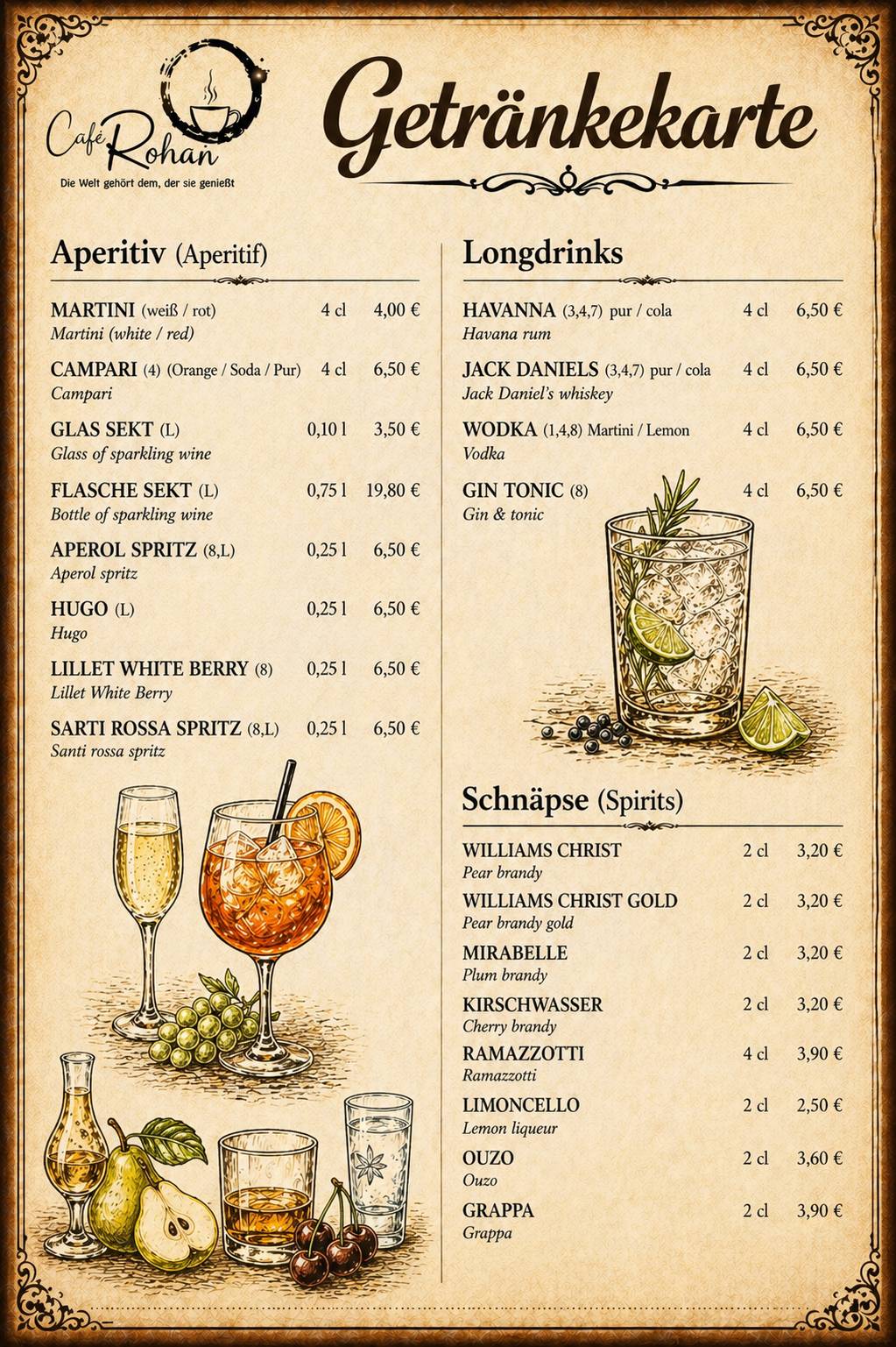 Restaurant & Cafe Rohan меню
