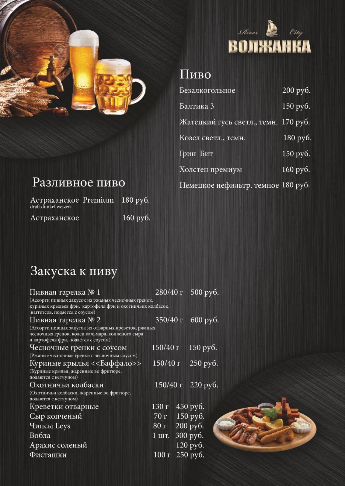 Волжанка меню