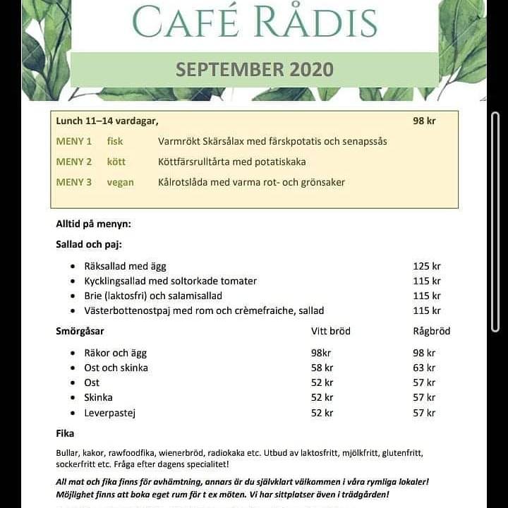 Rådis i Söderhamn меню