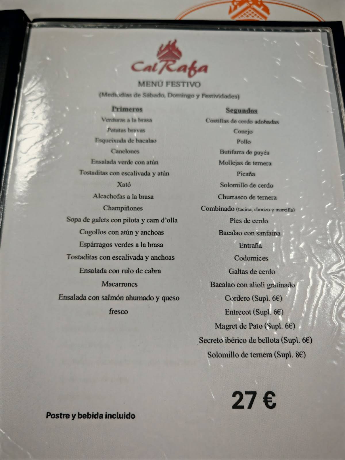 Cal Rafa меню