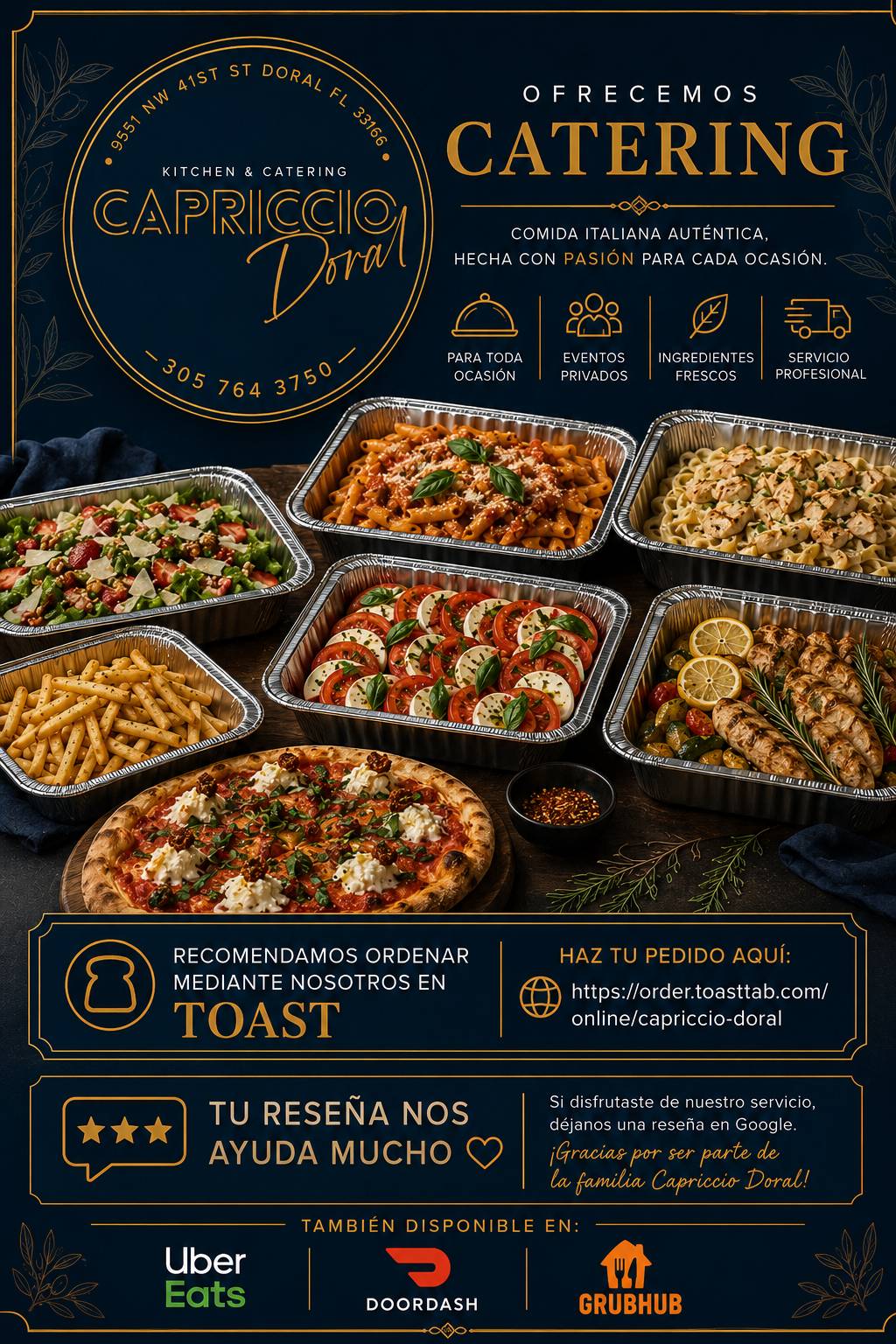Capriccio Doral меню