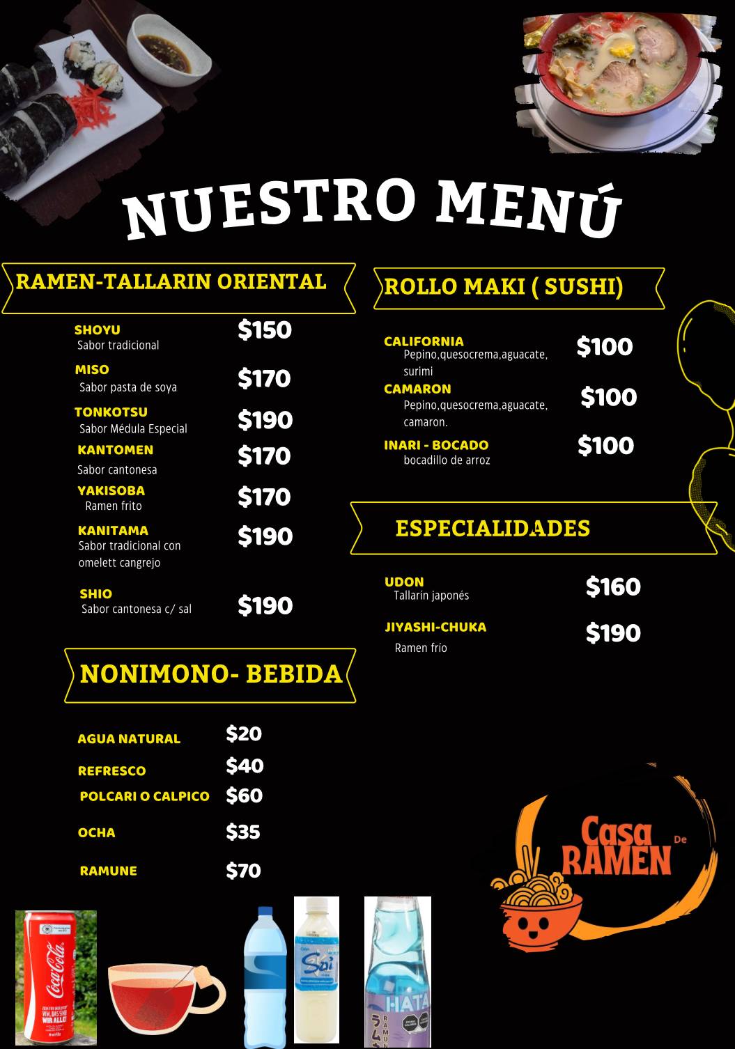 Casa de RAMEN меню