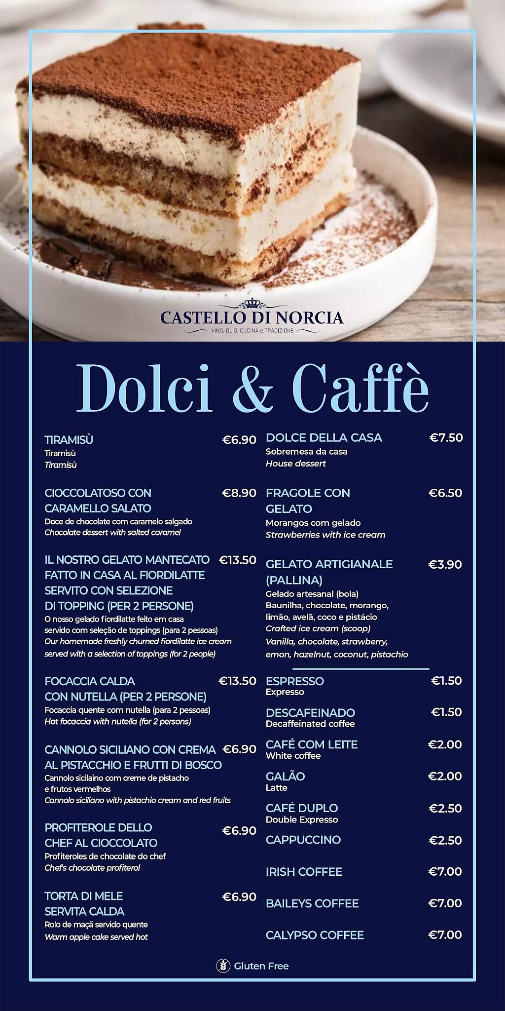 Castello di Norcia - Ristorante Italiano Pizzeria меню