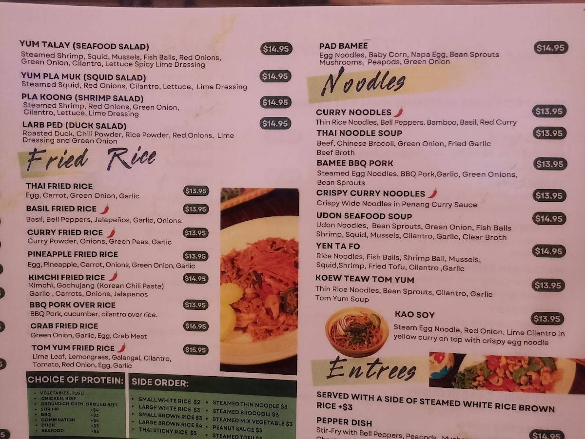 Silver Spoon Thai Restaurant меню
