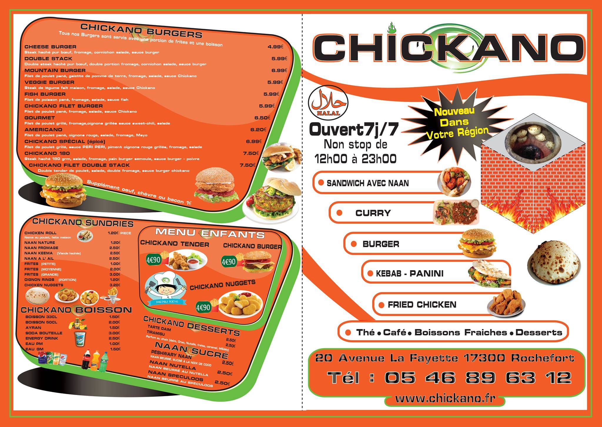 Chickano Rochefort меню