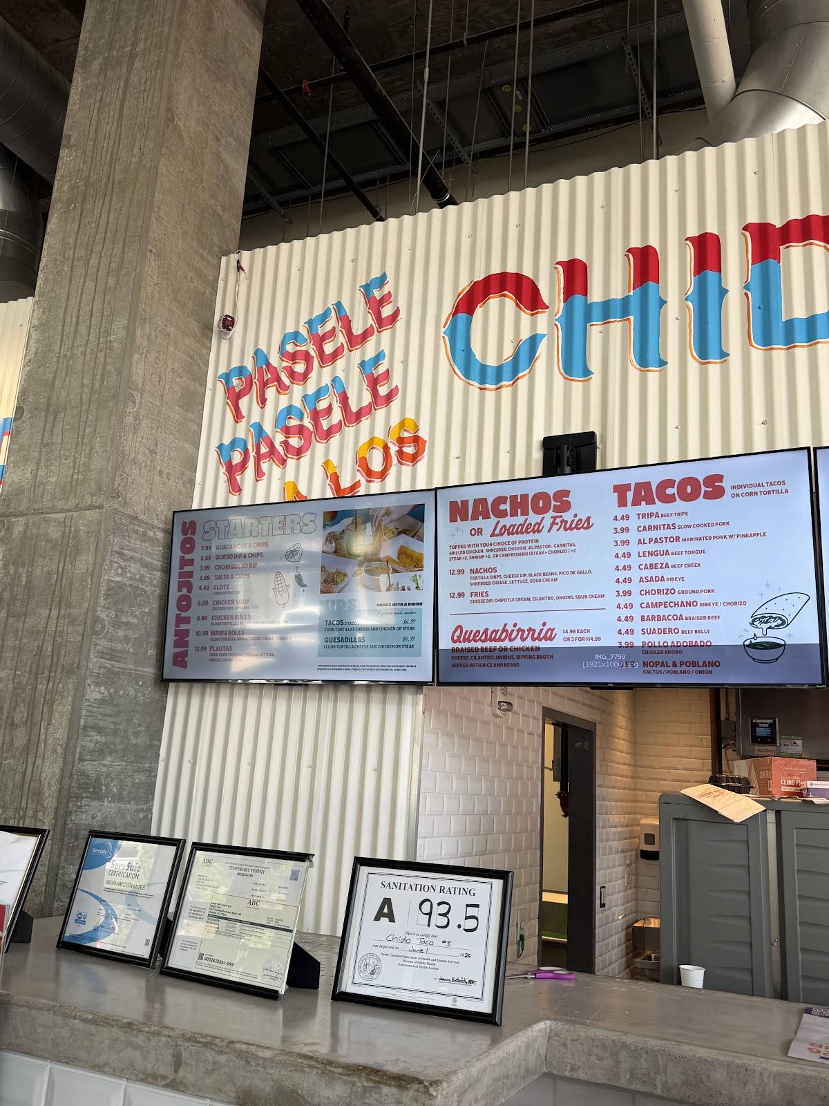 Chido Taco Mercado Style Taqueria меню