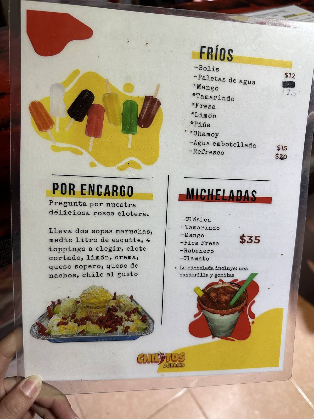 Chilitosysnacks меню