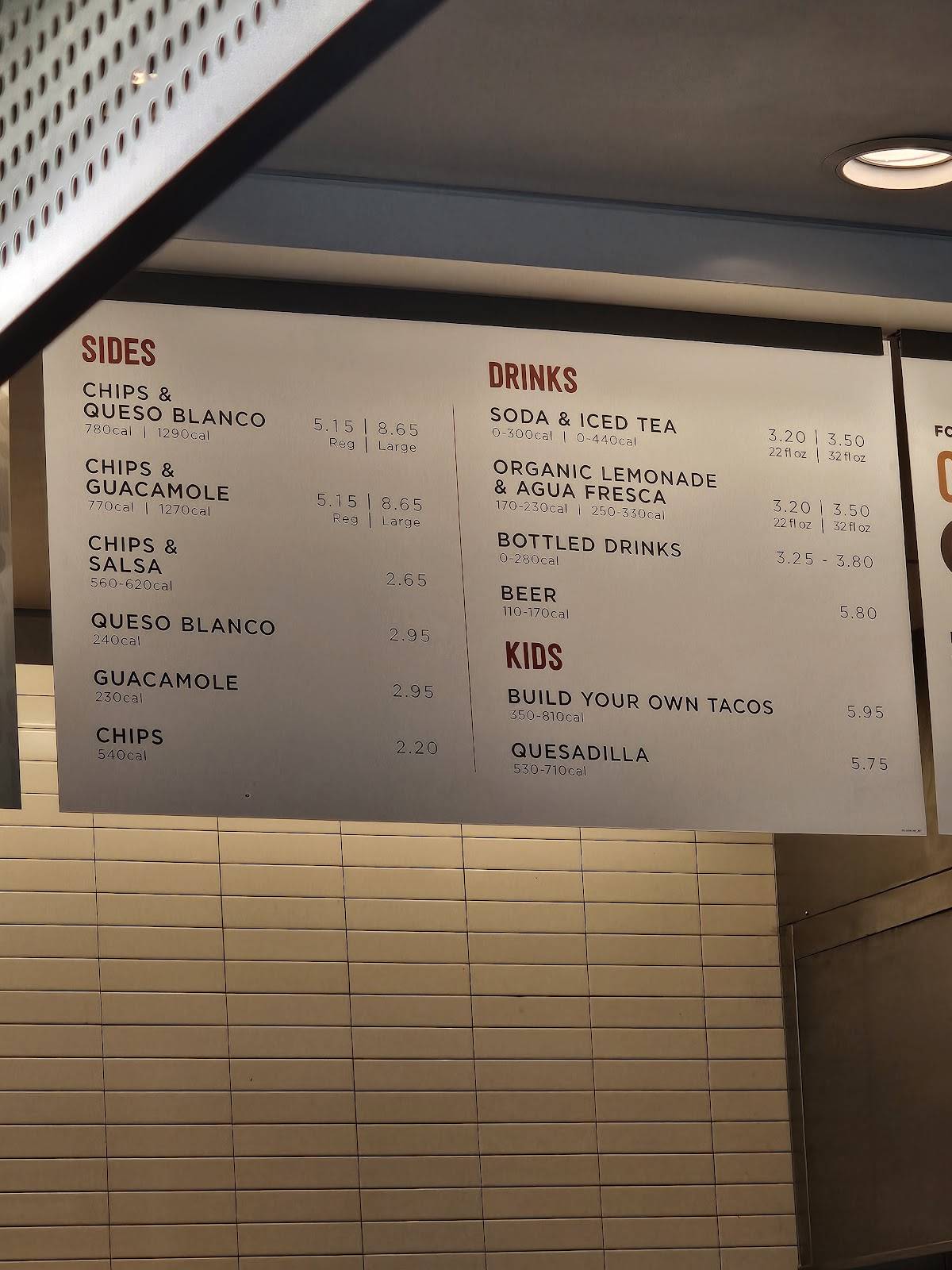 Chipotle Mexican Grill меню