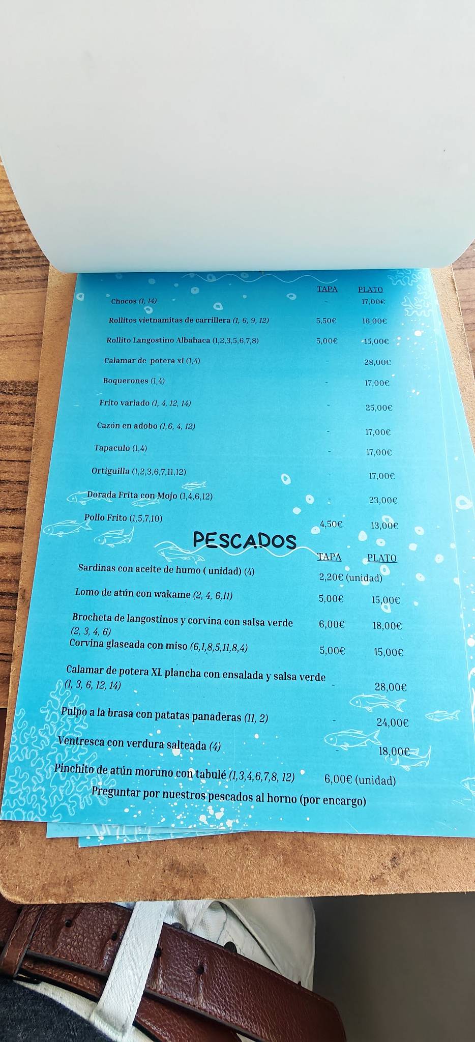 Chiringuito Galápagos меню