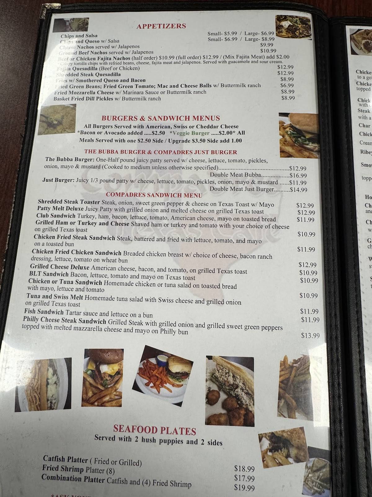 Compadre's Texas Cafe меню
