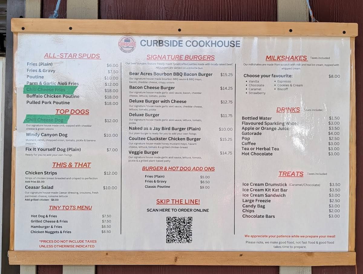Curbside Cookhouse меню