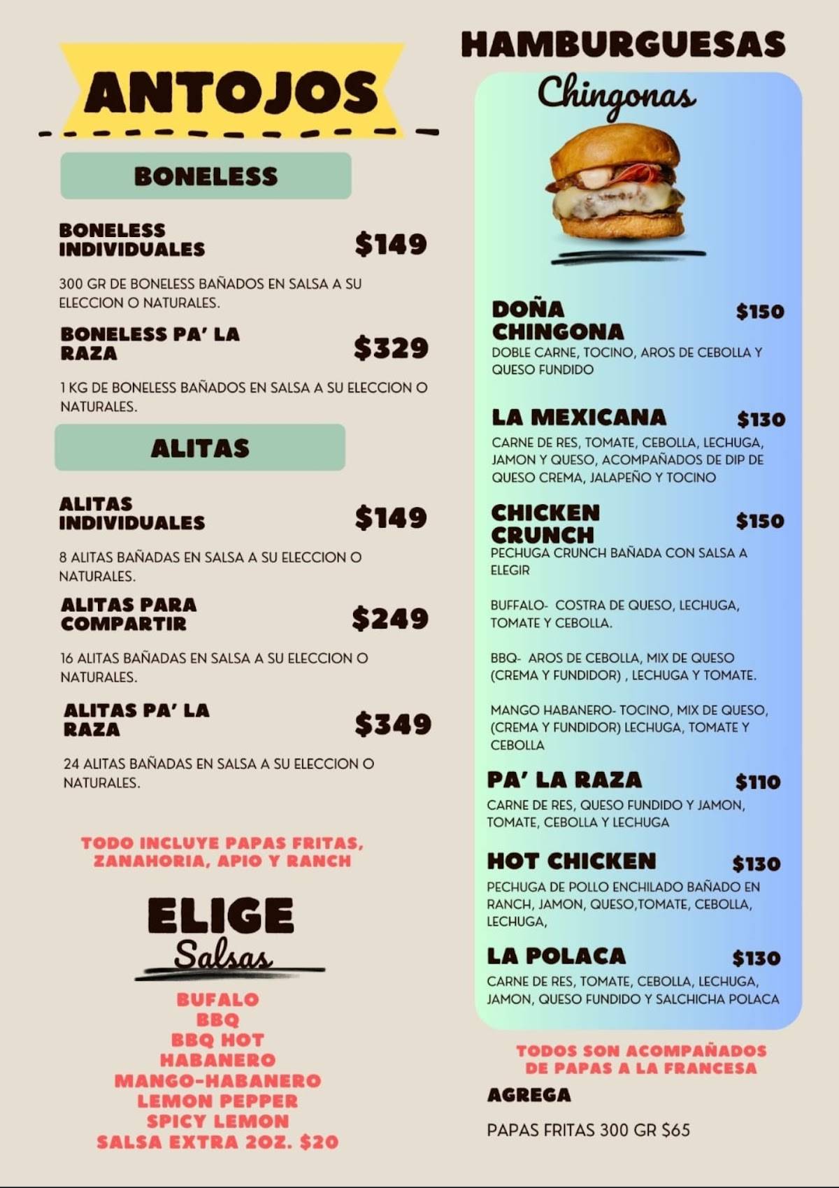 DOÑA CHINGONA RESTAURANT меню