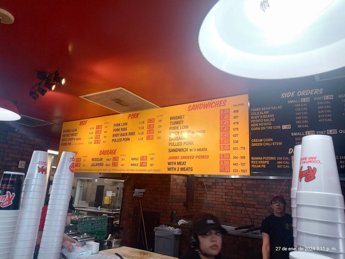 Rudy's "Country Store" and Bar-B-Q меню