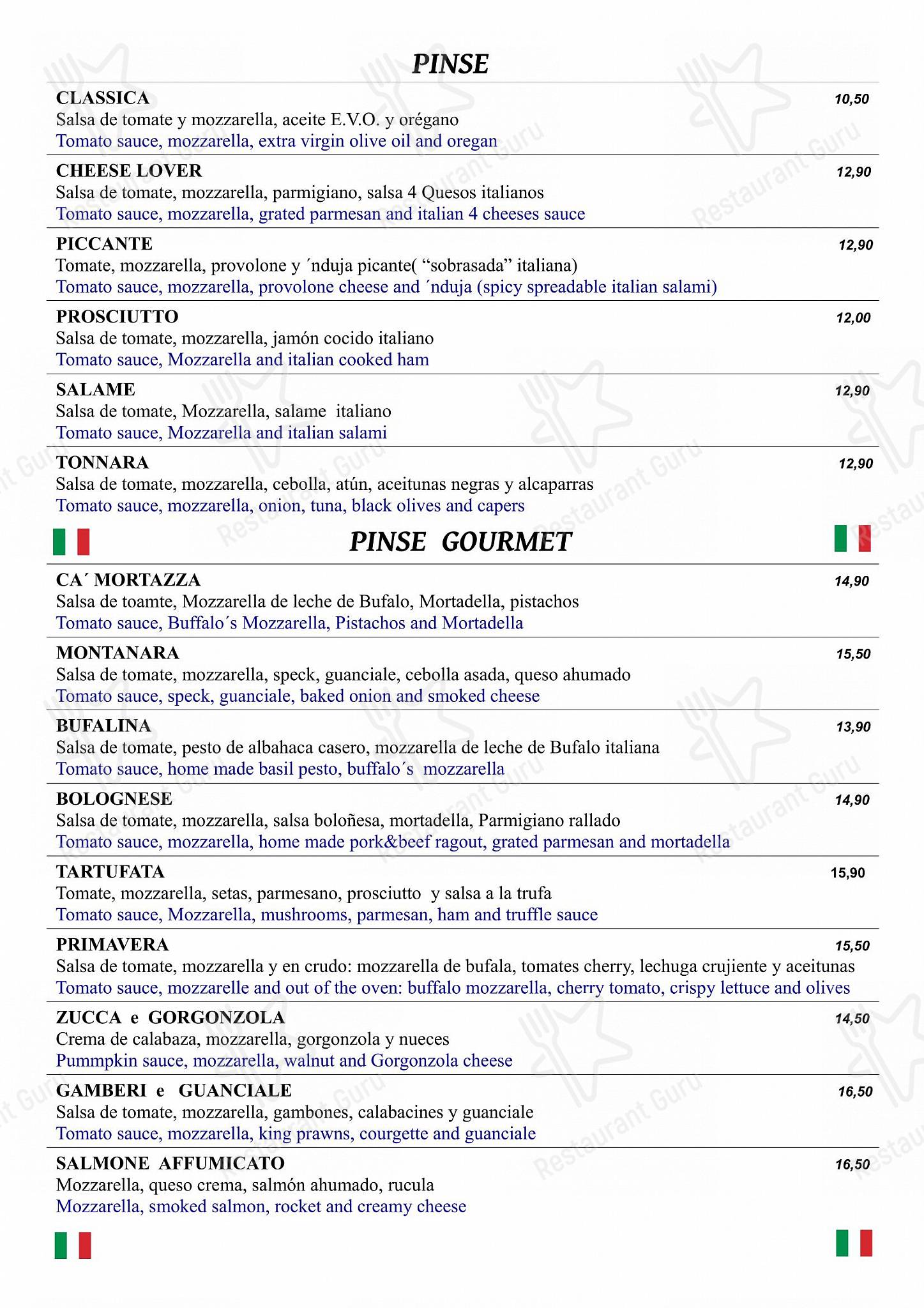 AL CASTELLO - Ristorante ITALIANO меню