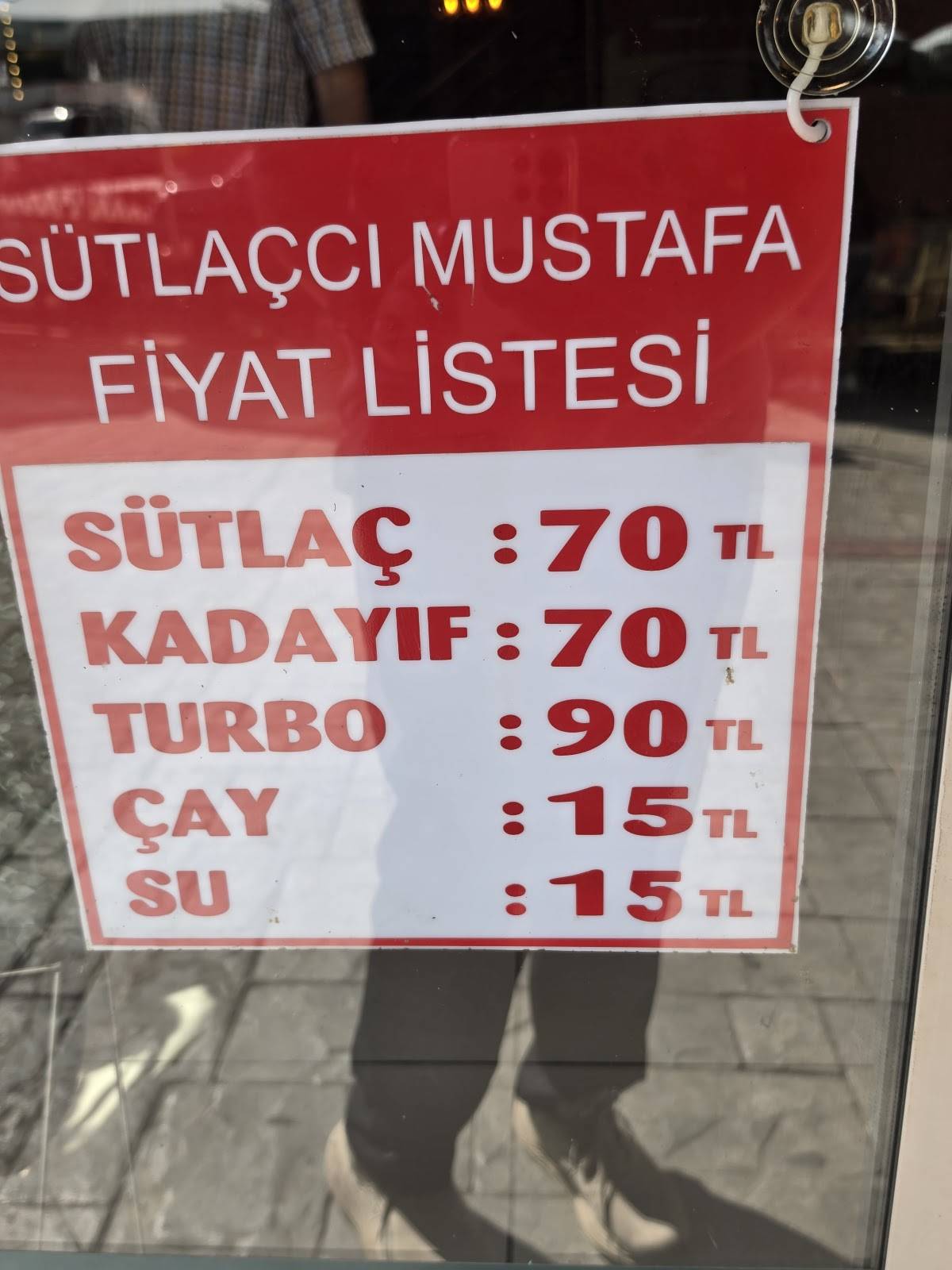 Sütlaççı Mustafa меню