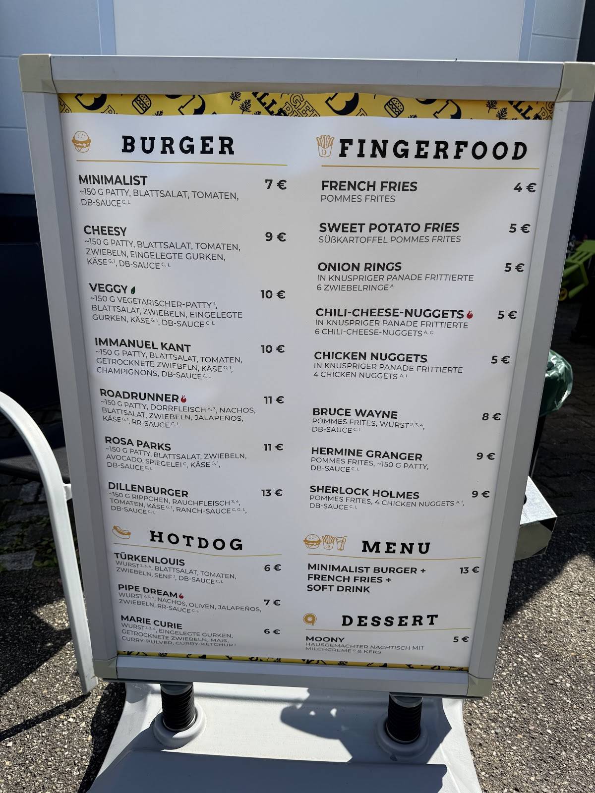 Dillen Burger меню