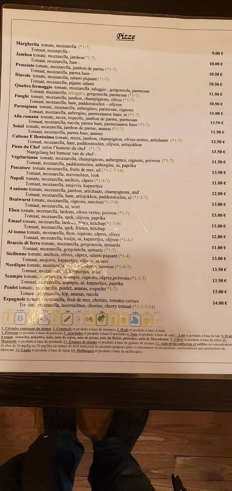 Ebenissimo меню