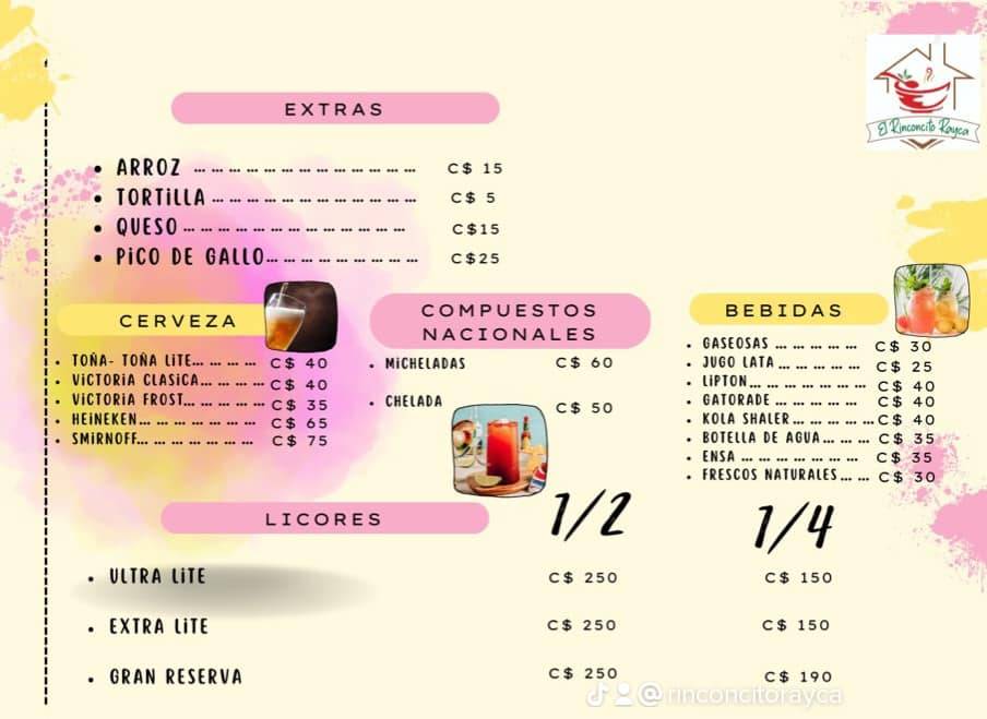 El Rinconcito Rayca меню