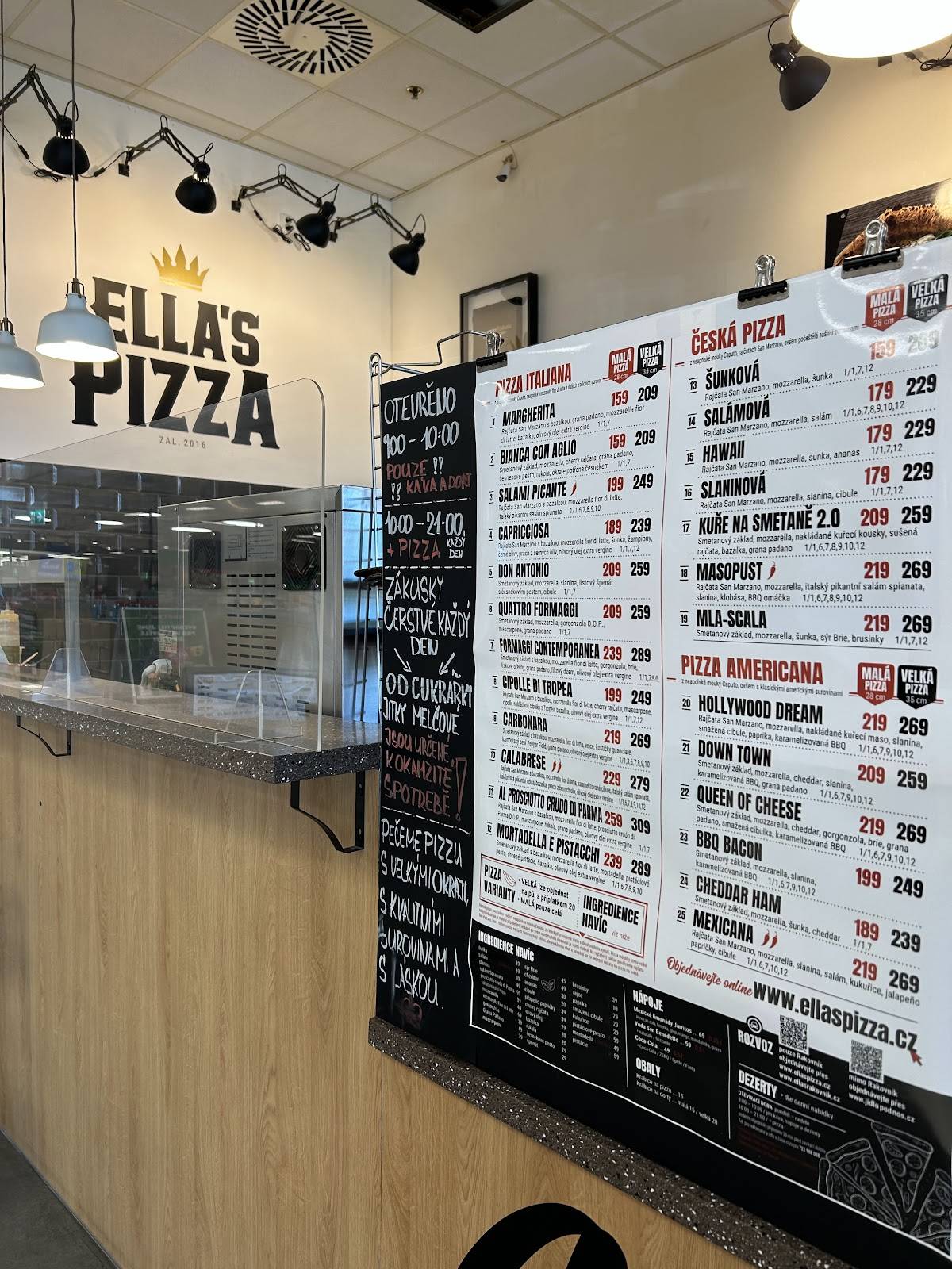 Ella's pizza меню