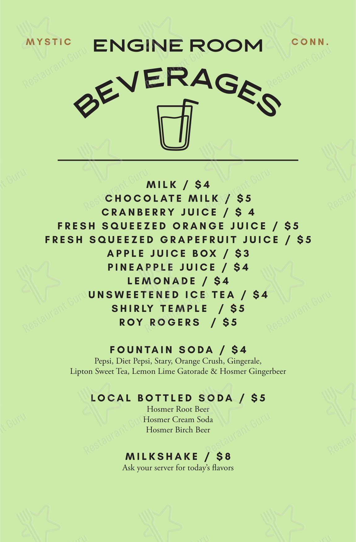 Breakfast Menu ресторана Engine Room в Гротоне