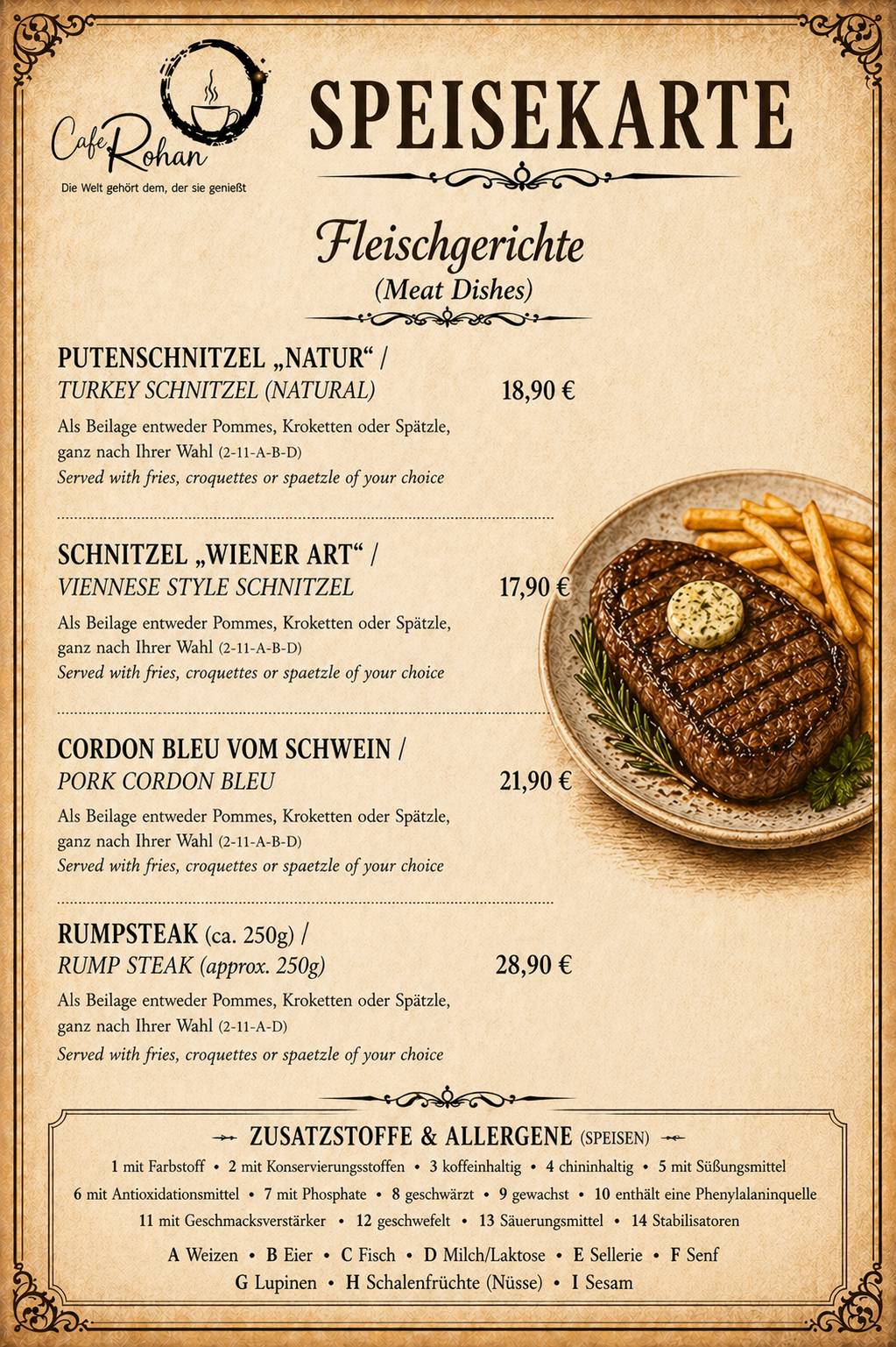 Restaurant & Cafe Rohan меню