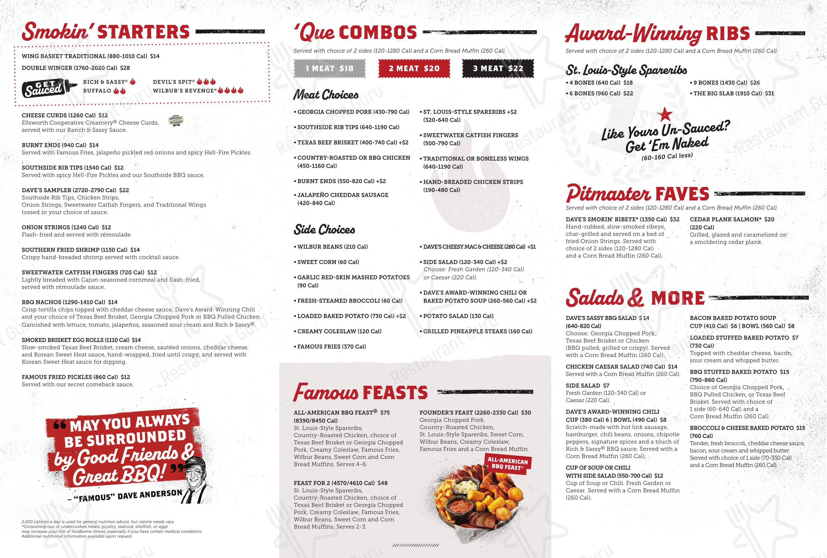 Famous Dave's Bar-B-Que в Рочестере - Меню напитков