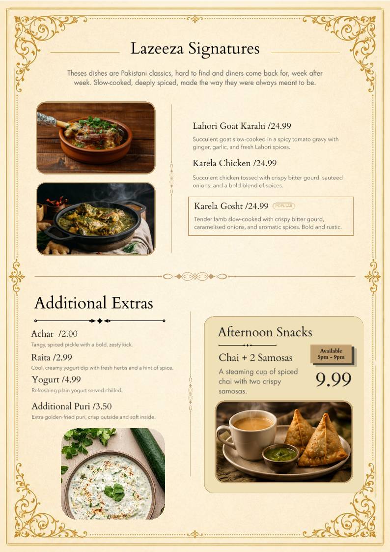 Lazeeza Restaurant меню