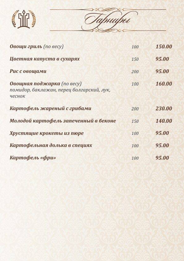 Фианит меню