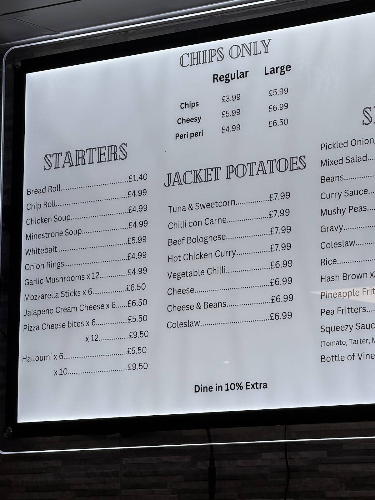 Finnigans меню