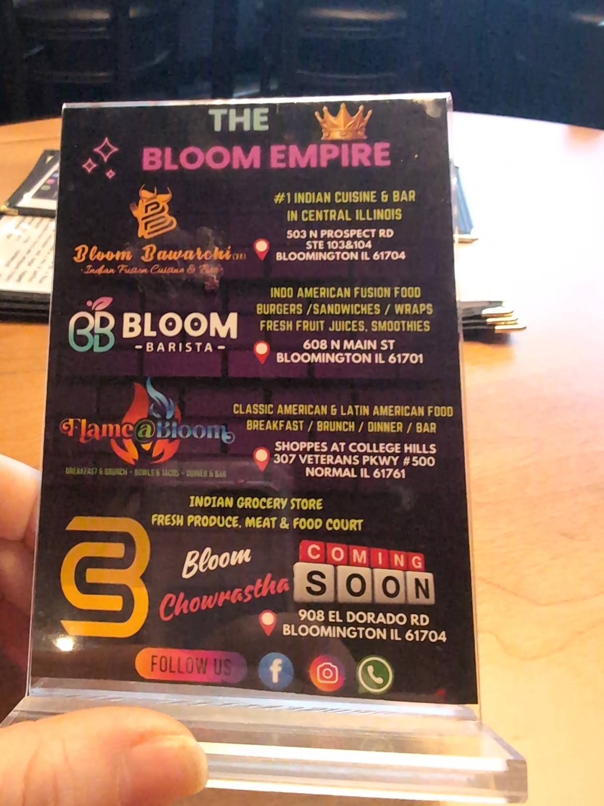 Flame @ Bloom меню