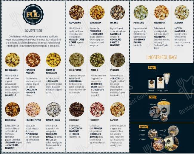 Fol Popcorn меню