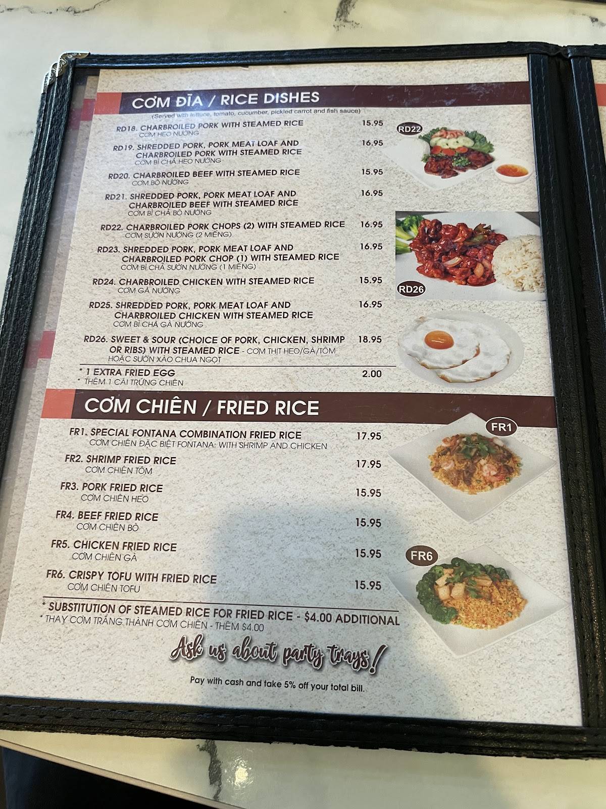 Fontana Pho меню