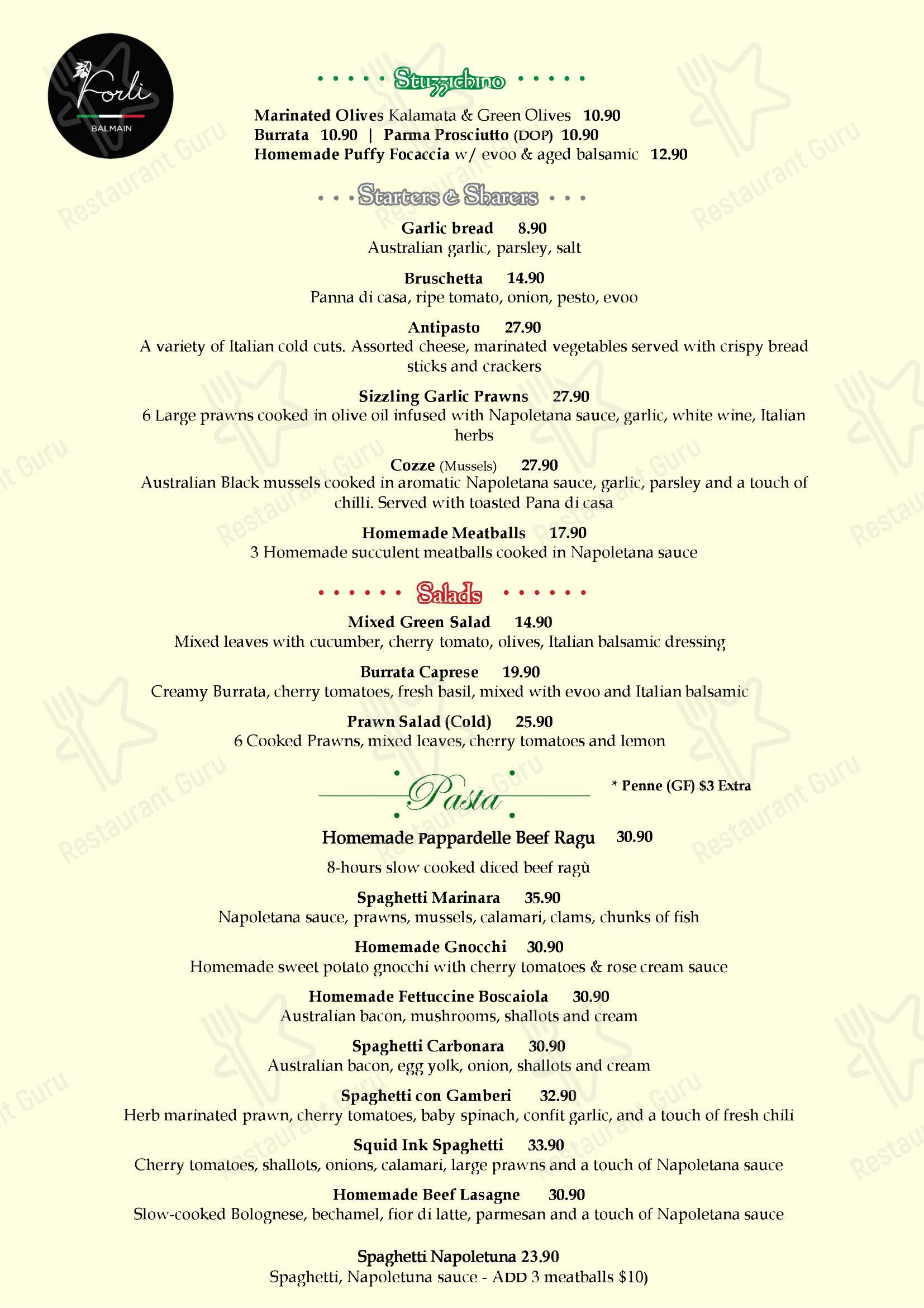 Forli Italian Restaurant в Балмейне - Меню напитков