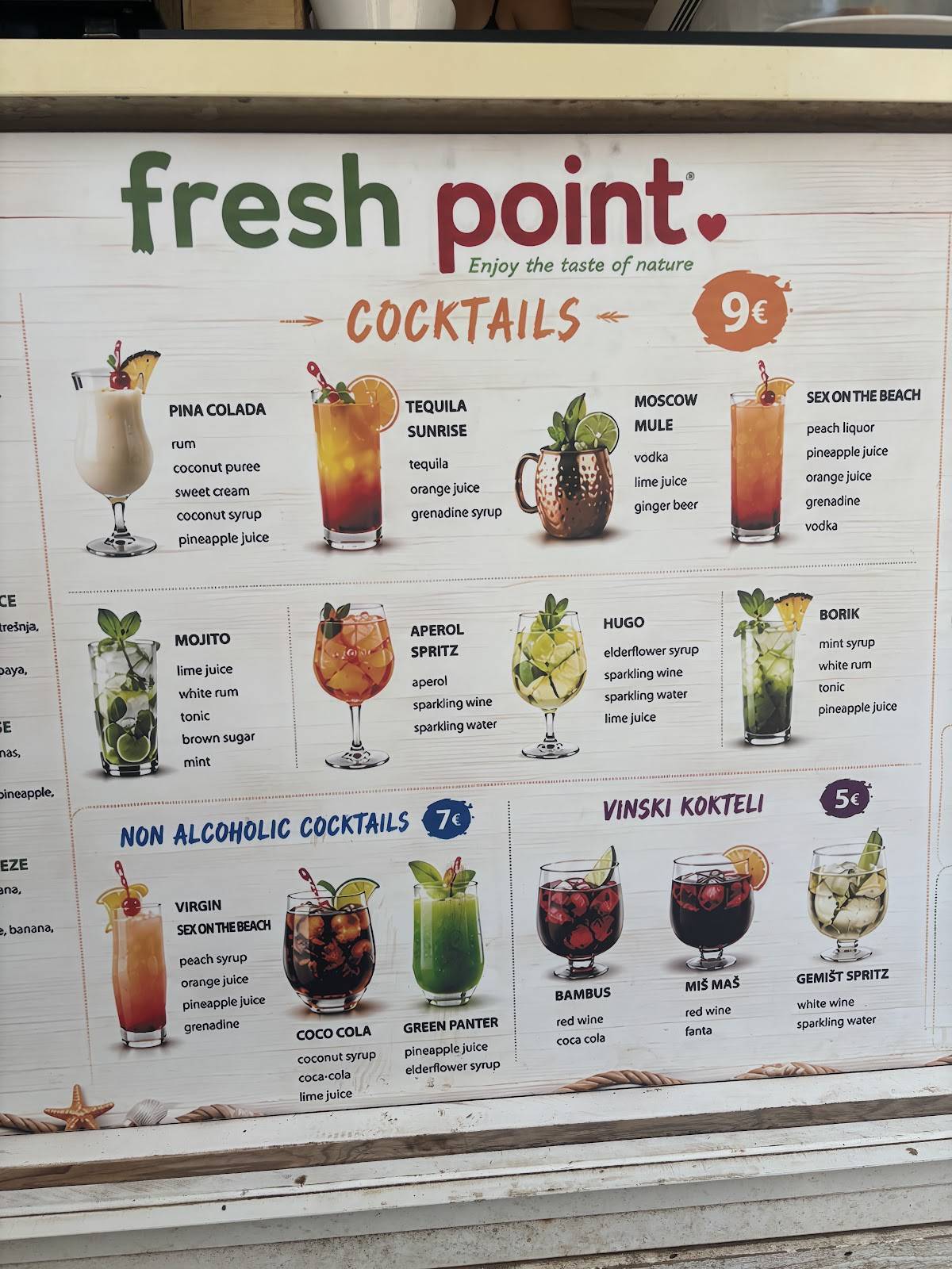 Fresh point меню