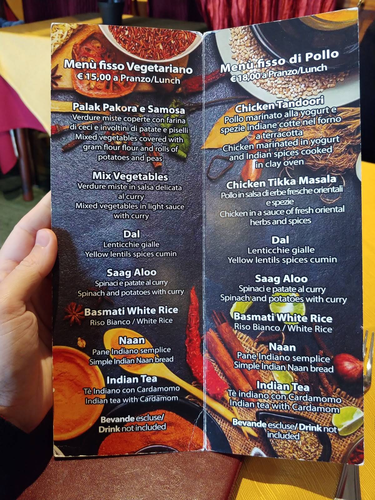 Gandhi Restaurant Rome меню