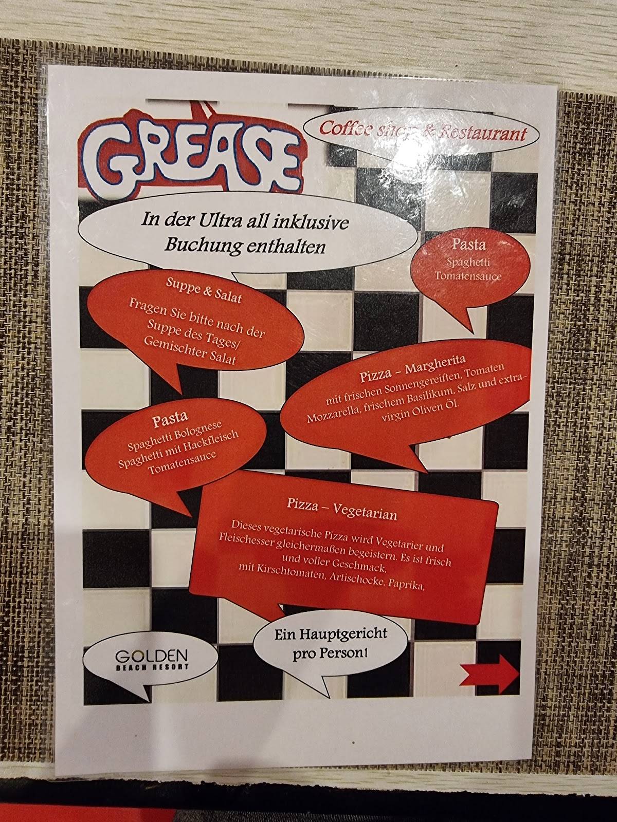 Grease меню