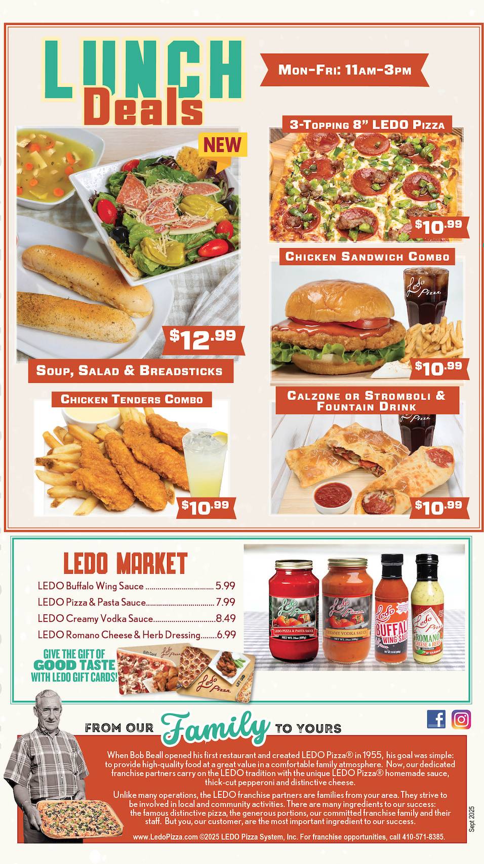 Ledo Pizza Reston, VA меню