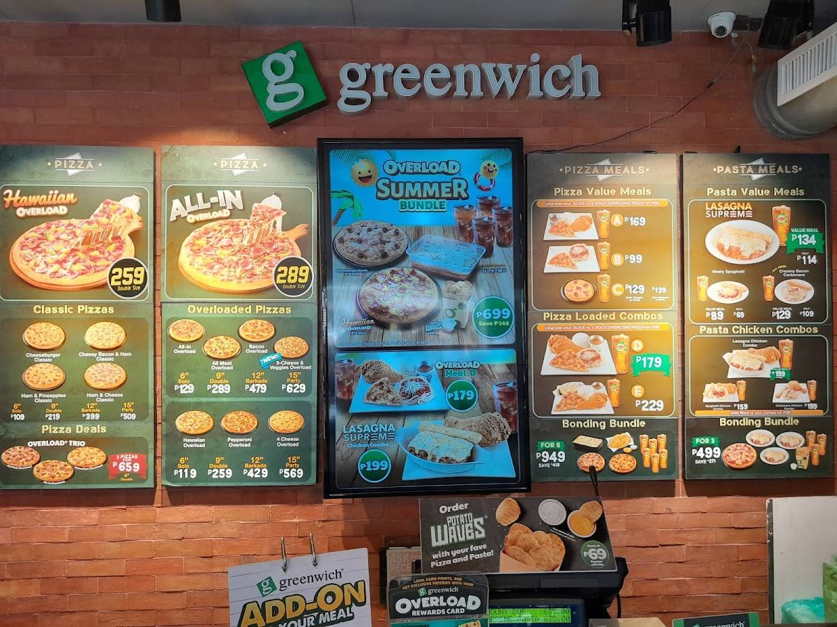 Greenwich меню
