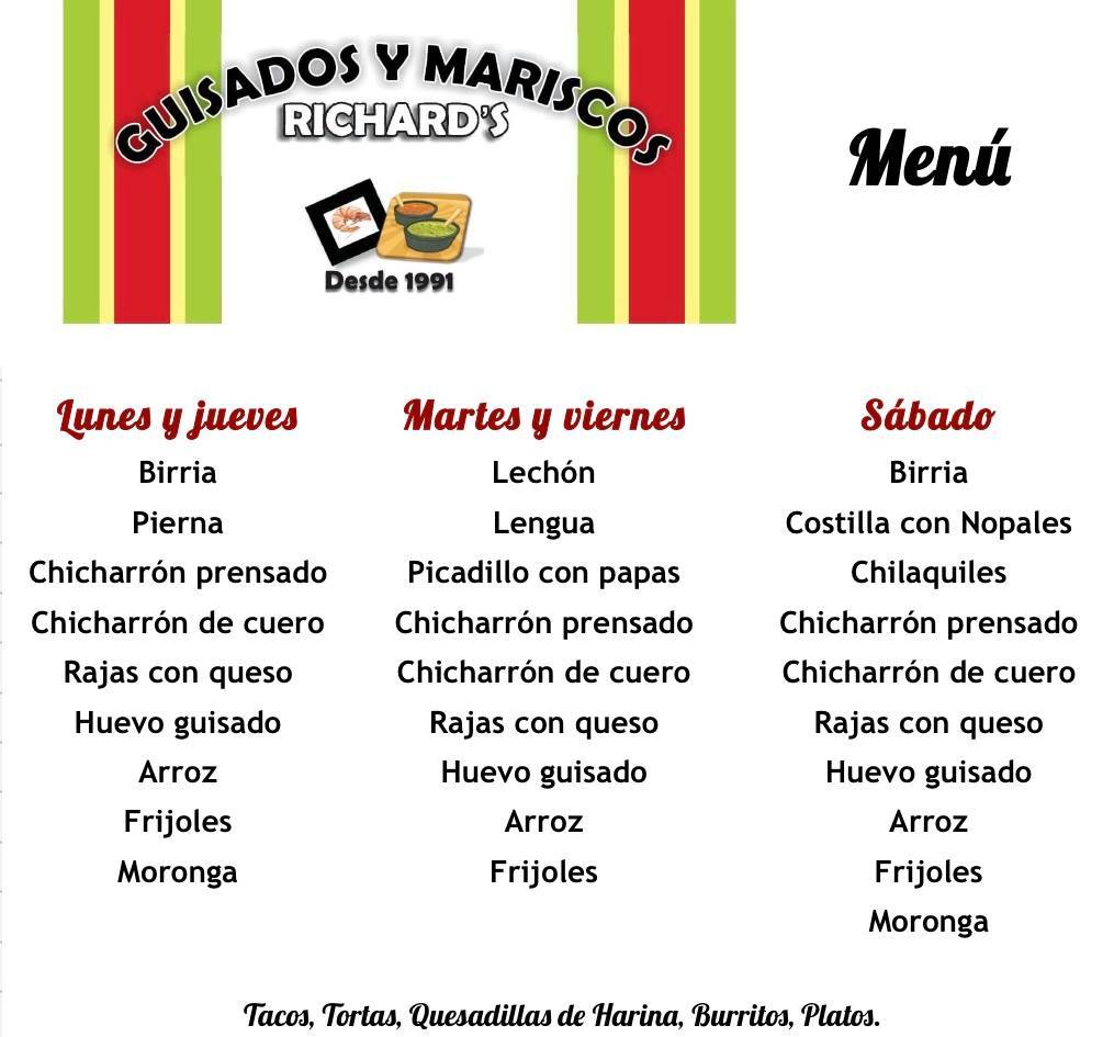 TACOS RICHARD меню