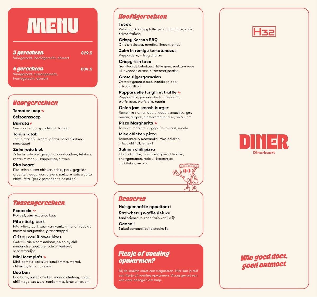 H32 Eetcafé in Oss меню