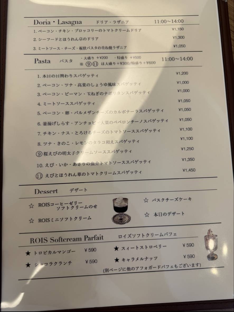 ROIS cafe меню