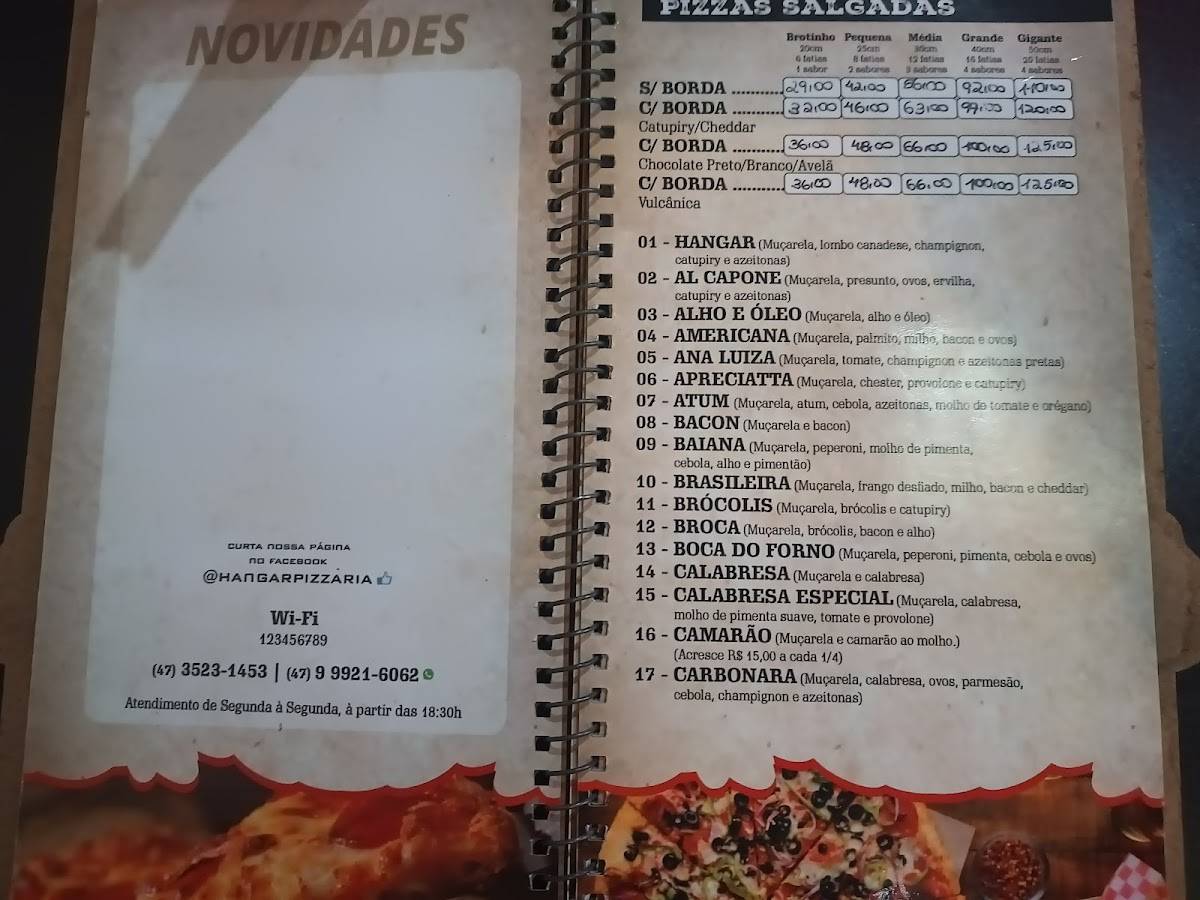 Hangar Pizzaria меню