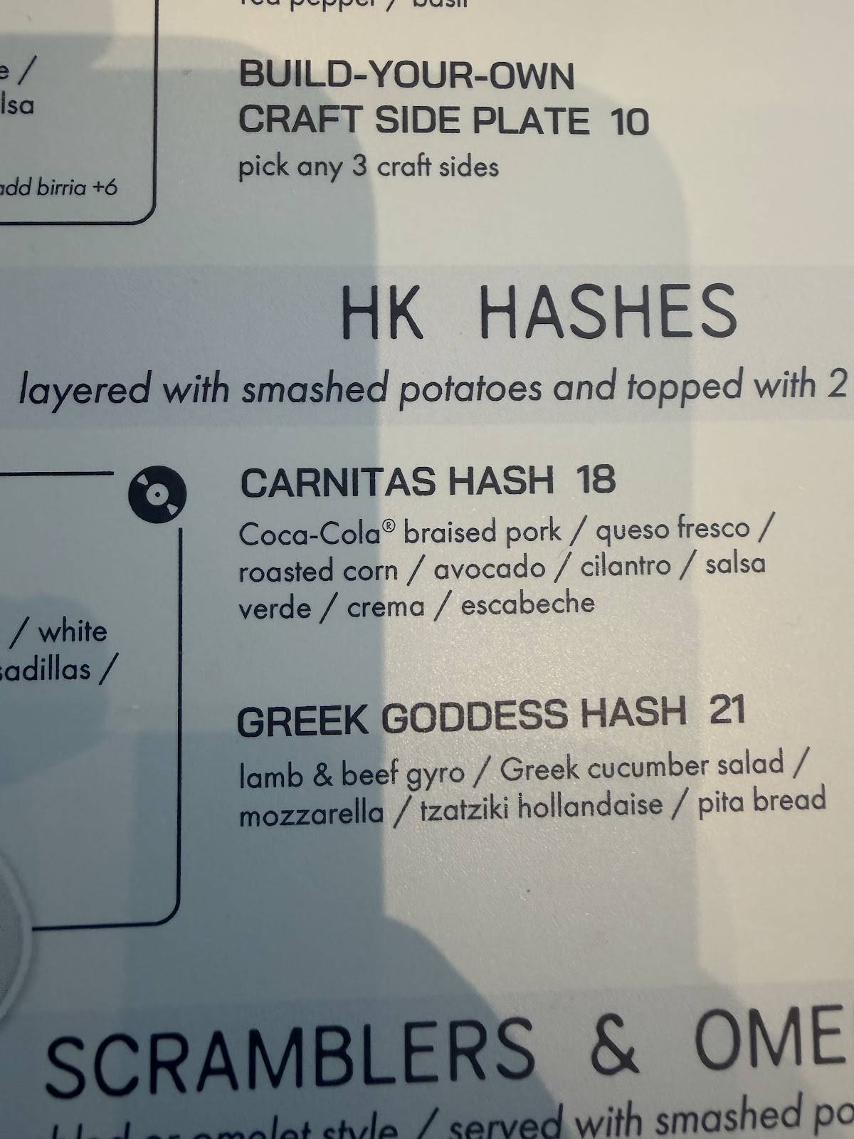 Hash Kitchen меню